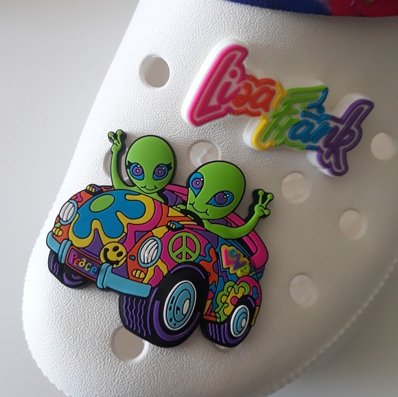 (New) Crocs Hiker Clogs (W10/M8) & Lisa Frank Jibbitz Set - Picture 7 of 11